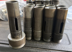 9pc B&S 22D Feed Finger Collet Lot W 27-22D Adapter Brown Sharpe Screw Machine