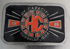 Hy Capacity 1989 Humboldt Iowa Belt Buckle Made In USA C D HIT LIMITED EDITION