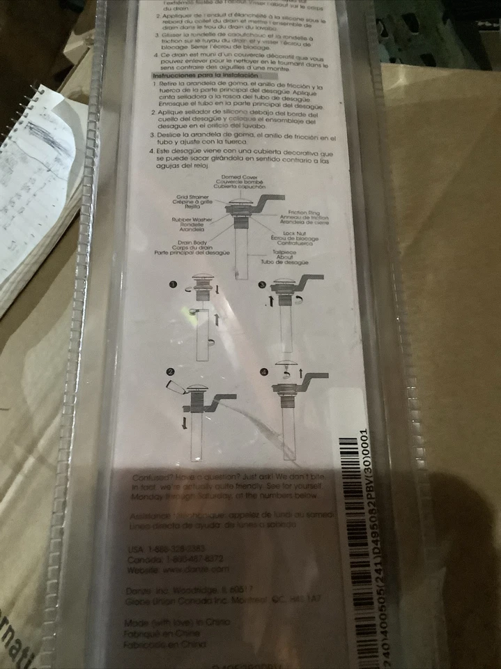 "Drenaje de baño Danze 1 1/4"" con cubierta de latón pulido D495082PBV W11" Foto 4 de 4