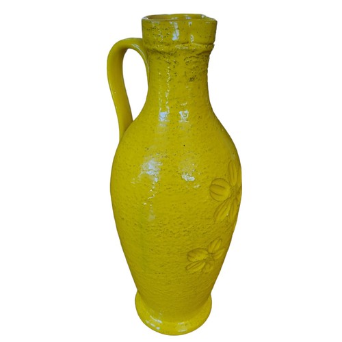 Vintage Heavy Pottery Bright Yellow for Rosenthal Netter Vase Pitcher Italy 16". - Picture 7 of 23