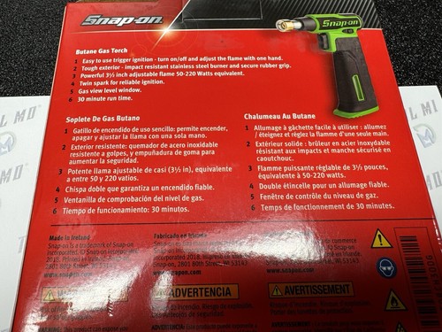 Snap-on Tools Ireland NEW GREEN 50-220 Watts Butane Gas Torch TORCH300G - Picture 3 of 12