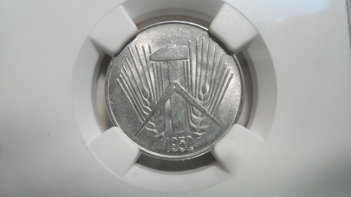 Germany DDR 10 Pfennig, 1952 A, NGC MS 62 Key Date - Picture 2 of 3