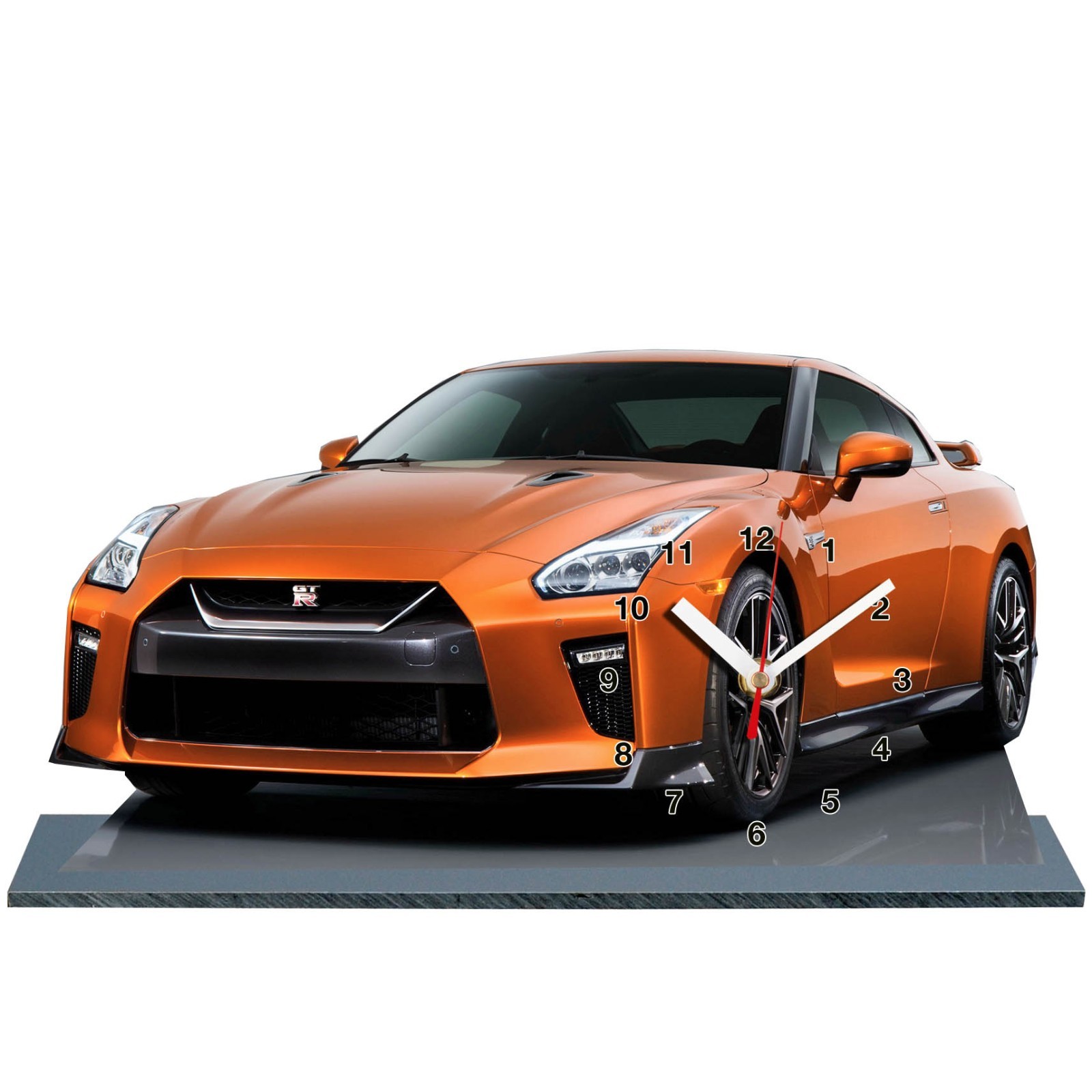 Nissan GT-R 3-01 horloge miniature de salon et objet de collection auto en metal noir
