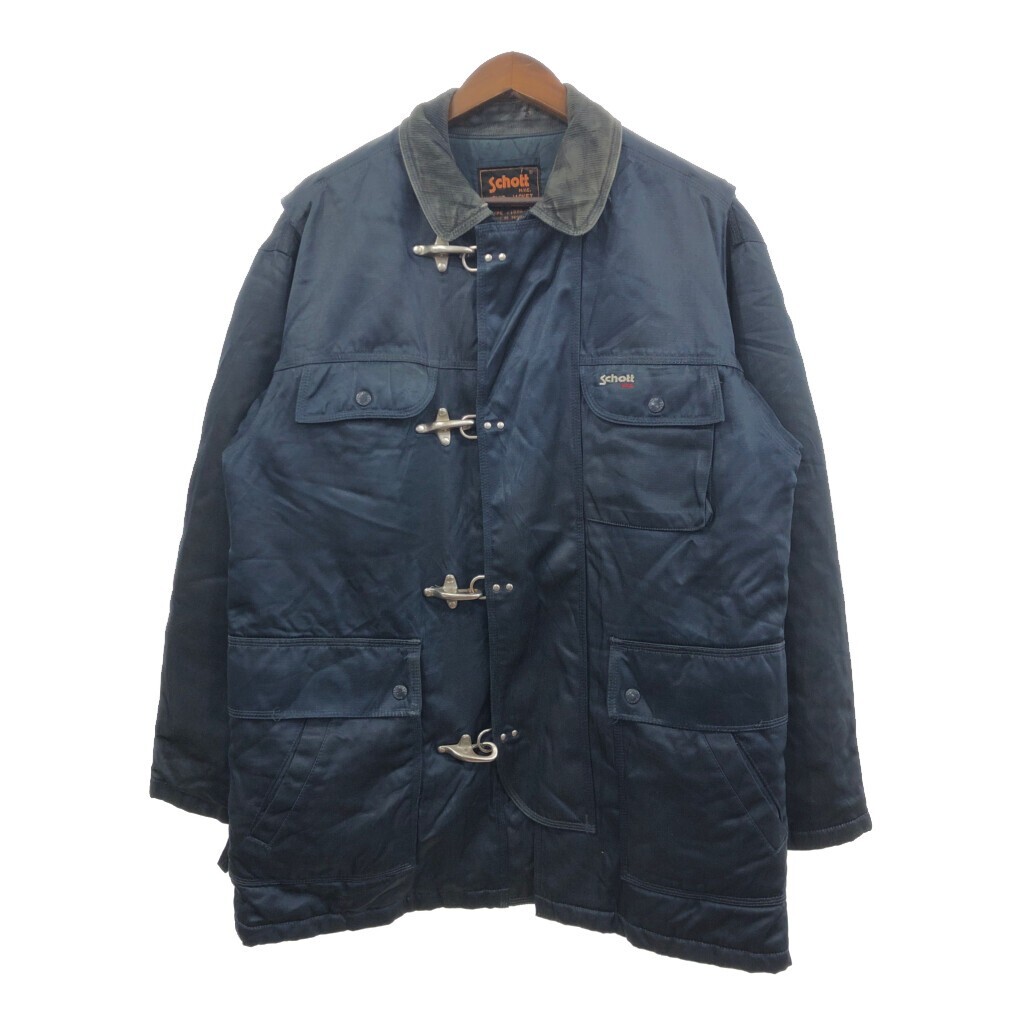 90's Schott Fireman Jacket Navy Mens L Outerwear Vintage Zip 90's Schott Fireman Jacket Navy Mens L Outerwear Vintage Zip