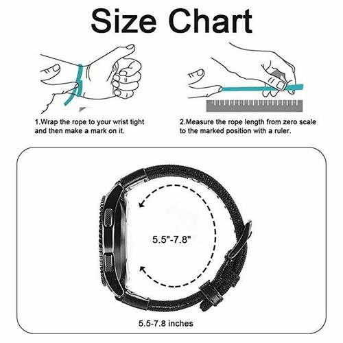 Für Samsung Galaxy Watch 3 45 46mm Gear S3 Classic Armband Leder Nylon Segeltuch - Bild 14 von 54