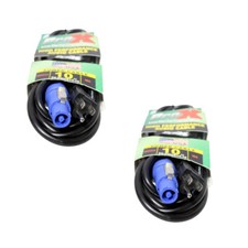 2 Pack Pro X 10 Ft. 14 AWG Power Cord NEMA 5-15 Edison to PowerCon Blue Male