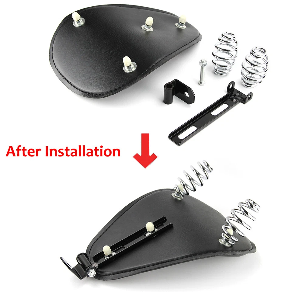 Muelle de asiento Bobber para motocicleta solo negro para Honda Shadow Spirit ACE VT 1100 750 Foto 3 de 4