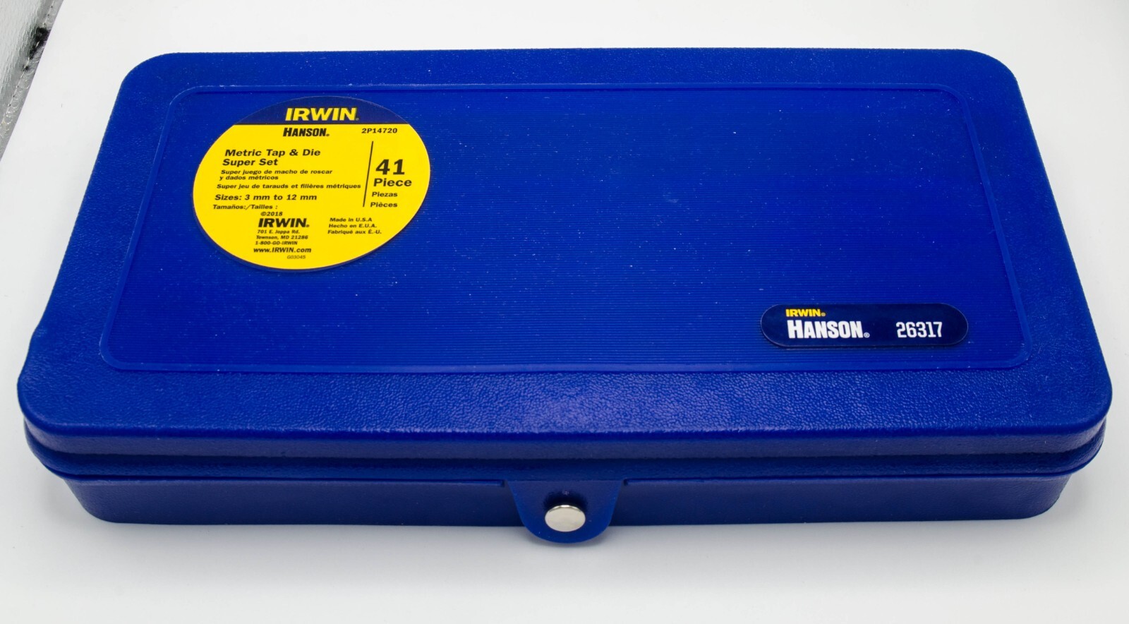 IRWIN HANSON Metric Tap & Hex Die Super Set 41 Piece Set Blue 26317 (Y1