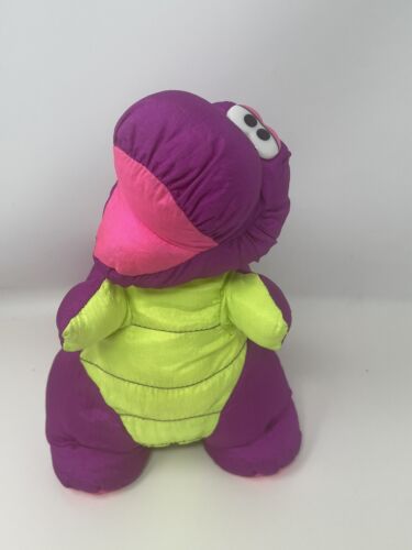 Vintage 1992 Puffalump Fisher Price Purple Dinosaur 12" T Rex HTF Squeaks - Picture 1 of 9