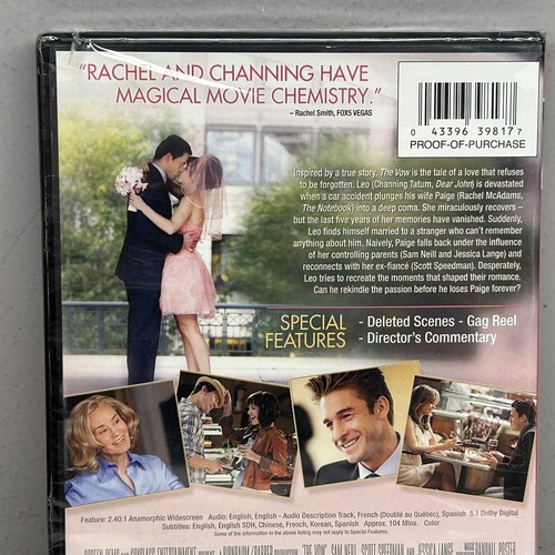 New! The Vow DVD 2012 Rachel McAdams Channing Tatum Romantic Ships Fast! Sealed! - Picture 5 of 12