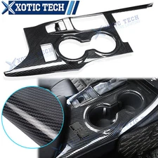 Carbon Fiber ABS Center Console Cup Holder Panel Trim For Toyota Camry 2018-2024