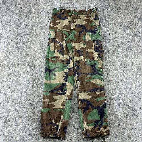 US Army Pants Small Regular Green Black Woodland Camo BDU USGI Comabt