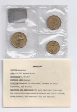 1950-1953 PARAGUAY - EXPO'70 COMME NEUF BU SET (3) - 1,10,15 CENTIMOS - SCELLÉ avec certificat d'authenticité