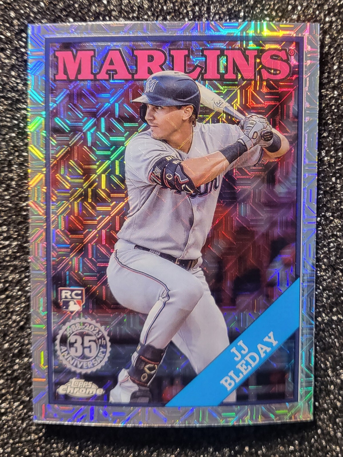 2023 Topps JJ Bleday RC 88' Topps Silver Pack Mojo Refractor. Marlins