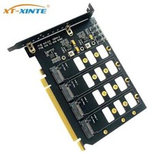 Adapter X16 NVMe M Converter PCI-E Card PCIE Expansion Card Split to 4 Port M.2
