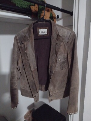 Isaco Brown Real Leather Jacket Size 42
