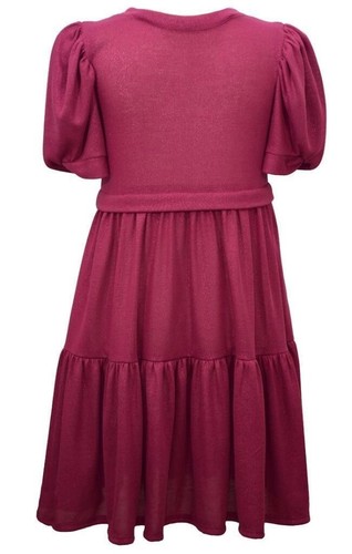 NWT Bonnie Jean Girls 5 Short Sleeve Tiered Ruffle Dress & Necklace - Picture 2 of 3