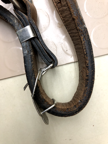 Vintage Leather Horse Bridle Silver & Brass - Picture 14 of 17