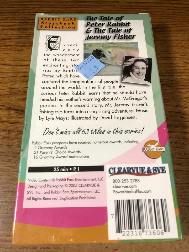 Сказка о кролике Питере и сказка о Джереми Фишере VHS запечатанный / новый фильм  - Изображение 2 из 4