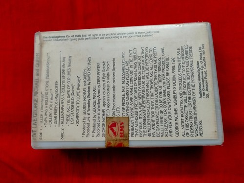 George Michael Queen Lisa Stansfiled Five Live RARE orig Cassette tape INDIA - Picture 3 of 4
