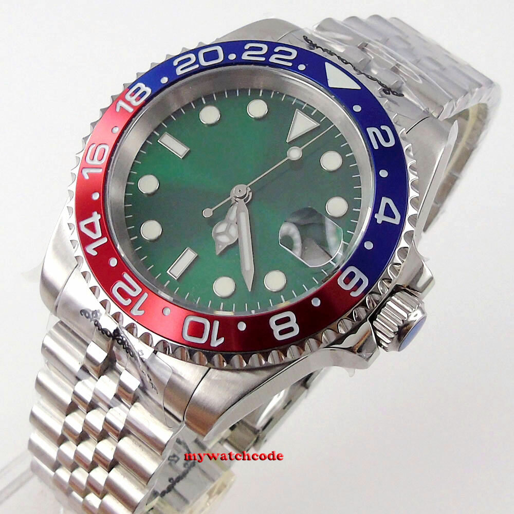 40mm Bliger Green dial NH35A PT5000 Automatic mens Watch Sapphire Jubilee Strap image 2