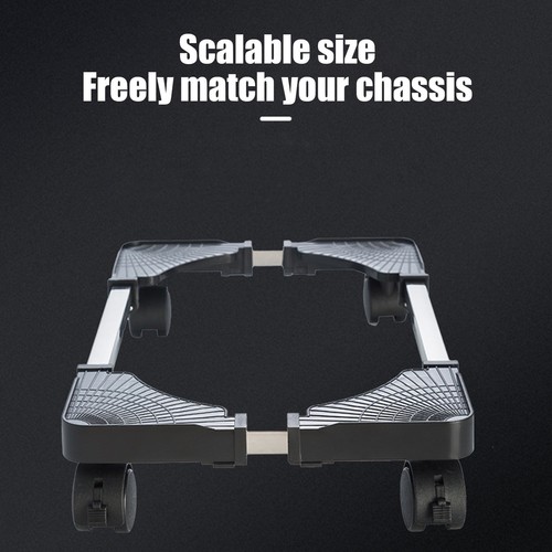 Rolling Cpu Stand Computer Tower Adjustable Mobile with Locking Wheels for Easy - Photo 4/12