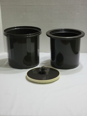 VINTAGE 3PC TUPPERWARE INSULATED ICE BUCKET W/ INSERT & LID DARK BROWN 1683 1684