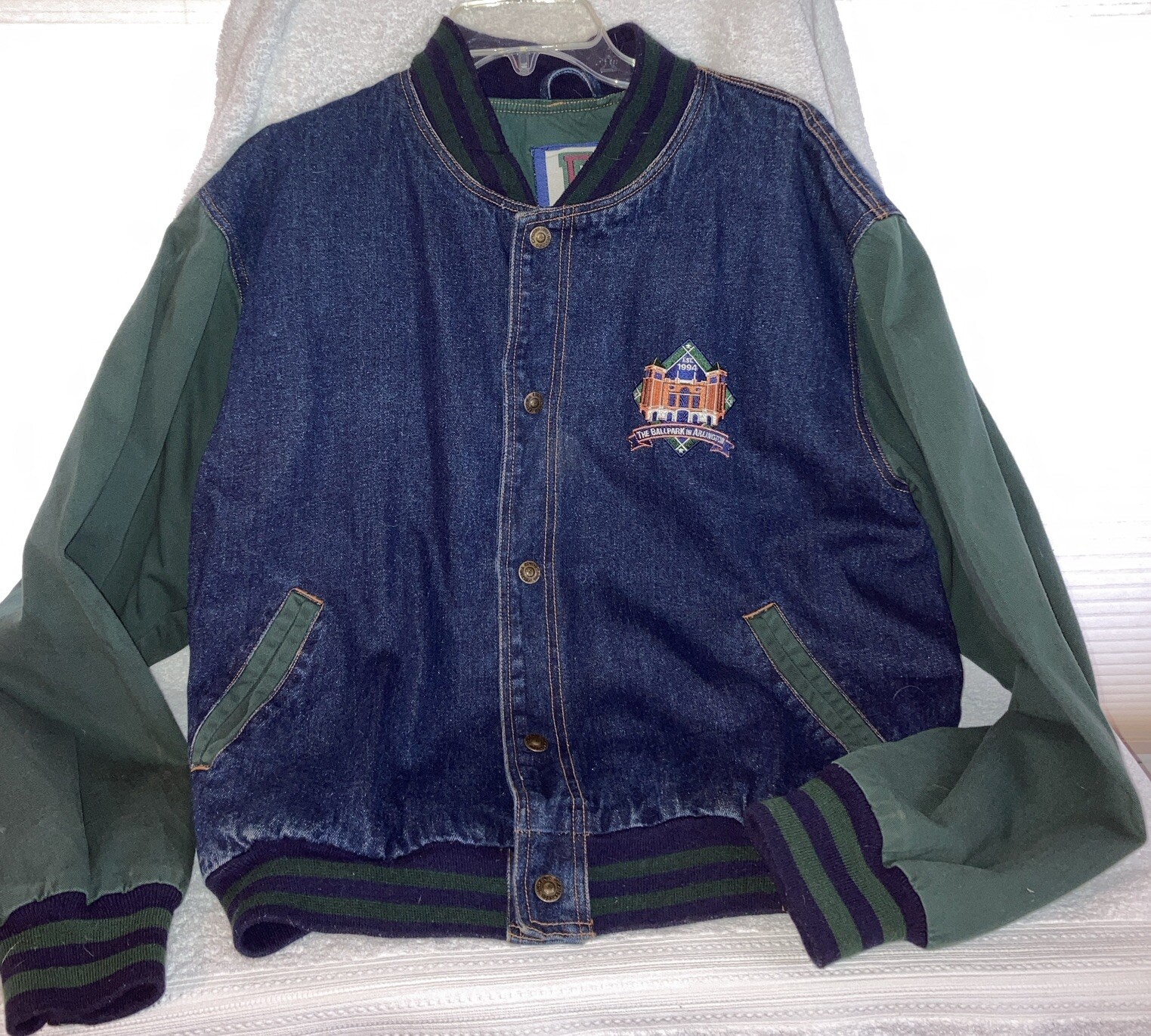 Boa Denim Jacket Commemorative Ballpark Arlington 1994 Lg Vtg Never Worn Scarce-image