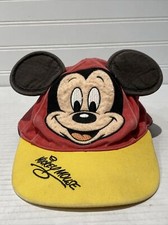 Vtg Disney Parks Mickey Mouse Toddler Unisex Red Yellow Baseball Hat With Ears