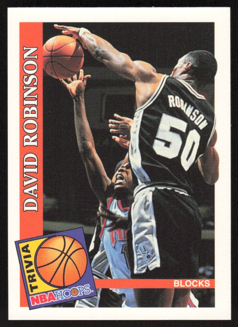 1993-94 NBA Hoops Blocks Trivia David Robinson #481 San Antonio