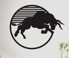 Customized Metal Crazy Bull Farmhouse Ranch Name Address Sign Decorative Gift