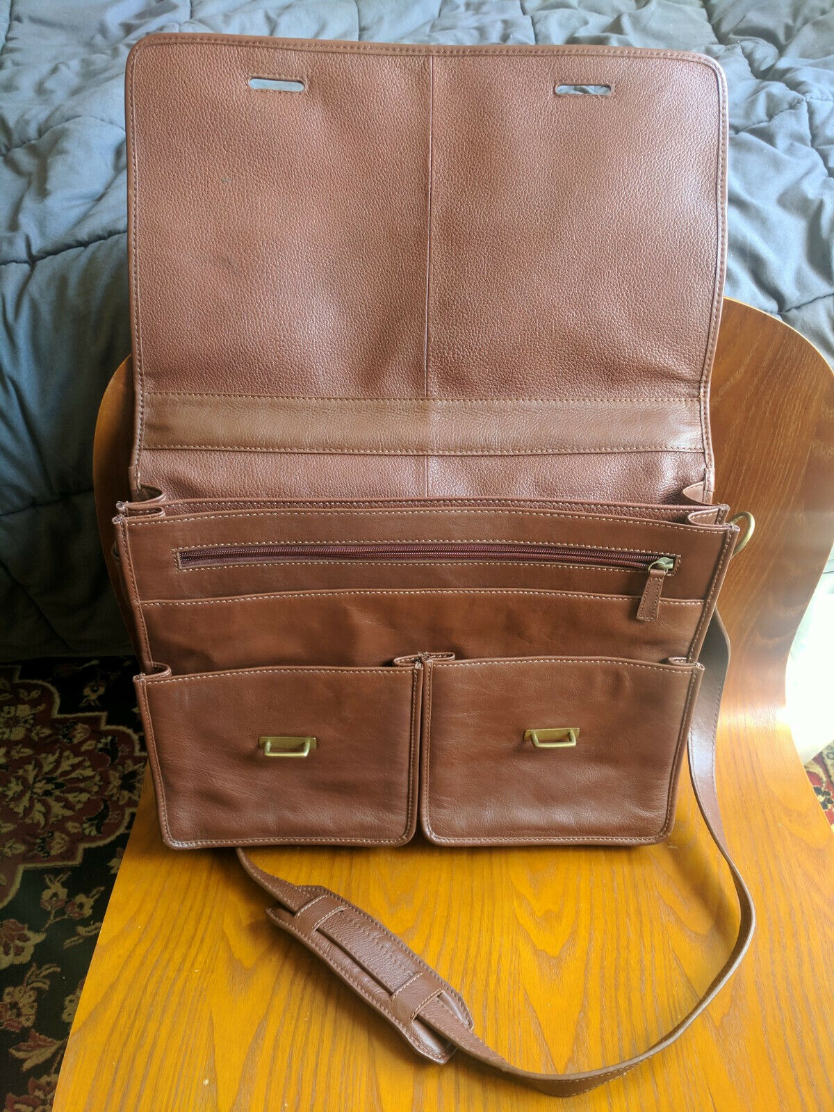 Hidesign Brown Leather Messenger Briefcase Laptop… - image 2