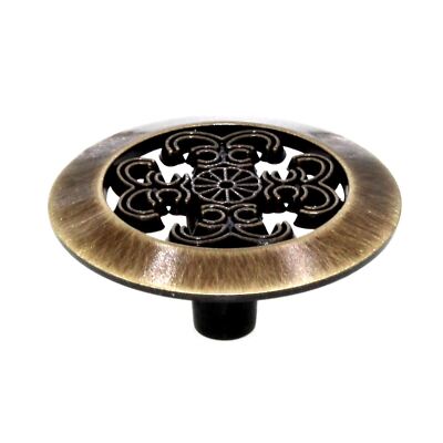 Hickory Hardware Cavalier Antique Brass Round 1 1/2'' Cabinet Knob P117-AB