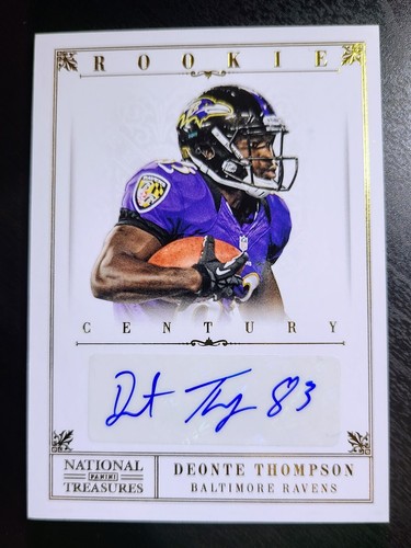 2012 Panini National Treasures #228 Deonte Thompson Rookie Gold Silver Lot - Picture 5 of 6