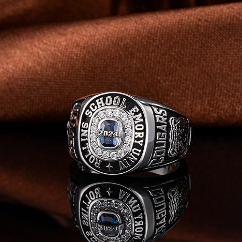 Customize Class Ring 925 Silver For Men High School College Best University Gift - Picture 2 of 8
