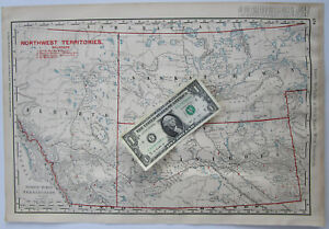 Lg 1901 CANADA NORTHWEST TERRITORIES RAILROAD Map McN Business ST MARYS