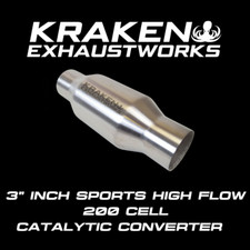 3" INCH SPORTS CAT CATALYTIC CONVERTER HI FLOW 200 CELL UNIVERSAL STAINLESS