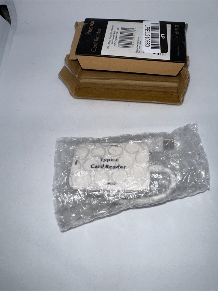 Insten Portable USB 2.0 Type C Card Reader, For Hub, SD/ TF Micro SD Card, White - Image 2 of 2