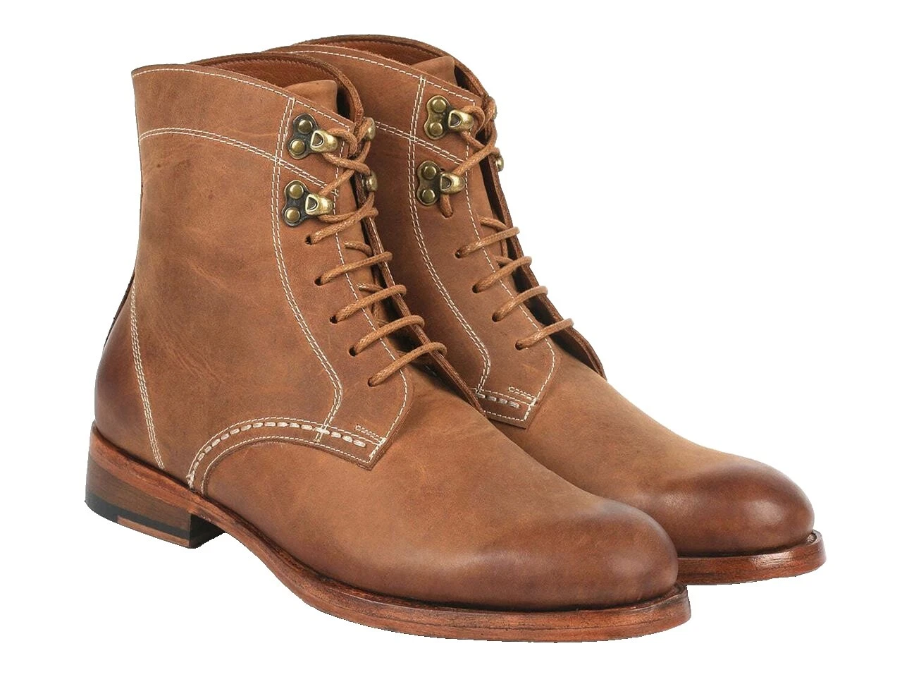 Brown Solid Boots for Men