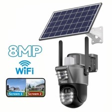 WiFi 4MP FHD Wireless Solar Power PTZ IP Camera Security CCTV Surveillance