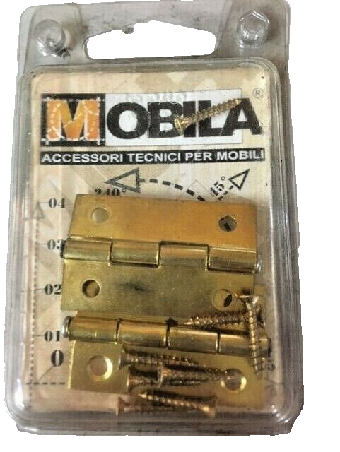 2 cerniere spina fissa 40x25 mm cerniera cofanetti cassetti ferro ottonati