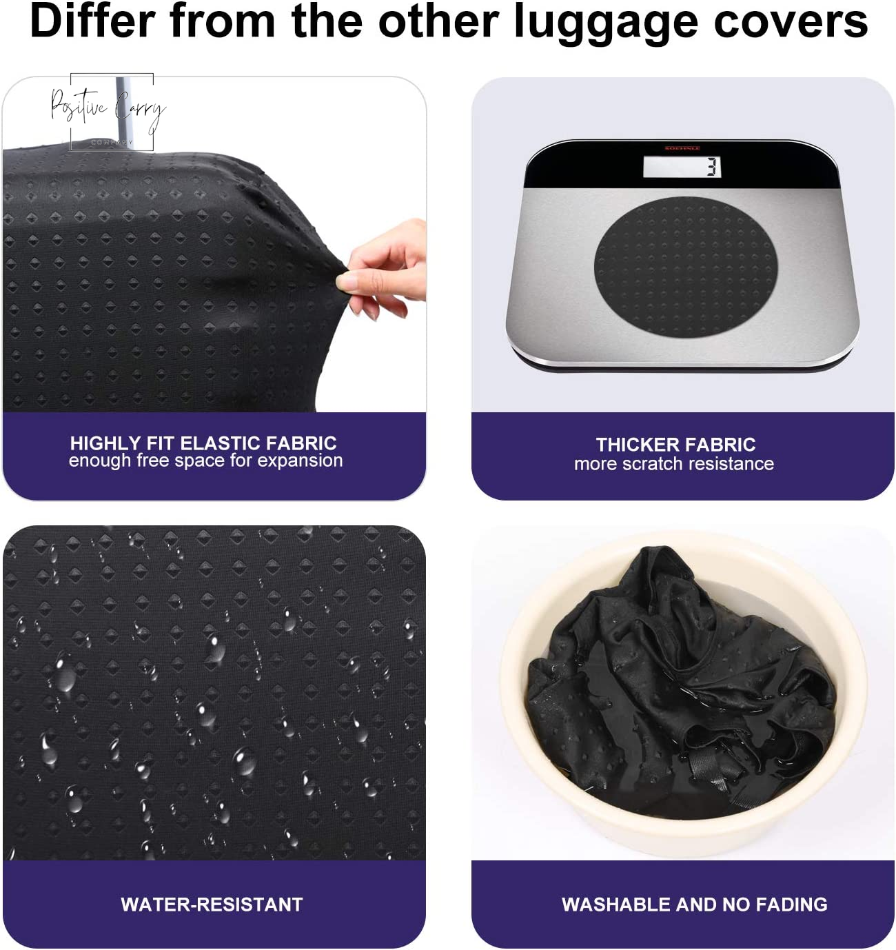 Travel Luggage Cover Protector, Washable Suitcase Protector Anti