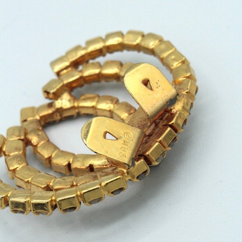 Vintage Musi Rhinestone Shoe Clips Pair Gold Tone - Picture 8 of 8
