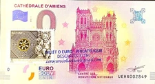 0 Euro Philatelic Ticket Cathedral of Amiens France 20158 Various Number