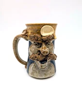 Vtg  Face Mug 1980's John Coiner Dr Doctor MD Handcrafted Stoneware Art Pottery