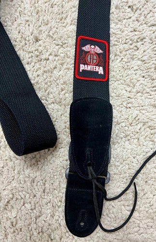 Pantera Logo Patch Cotton Guitar Strap, 2-Inches Wide Adjustable with Suede Ends - Picture 2 of 4