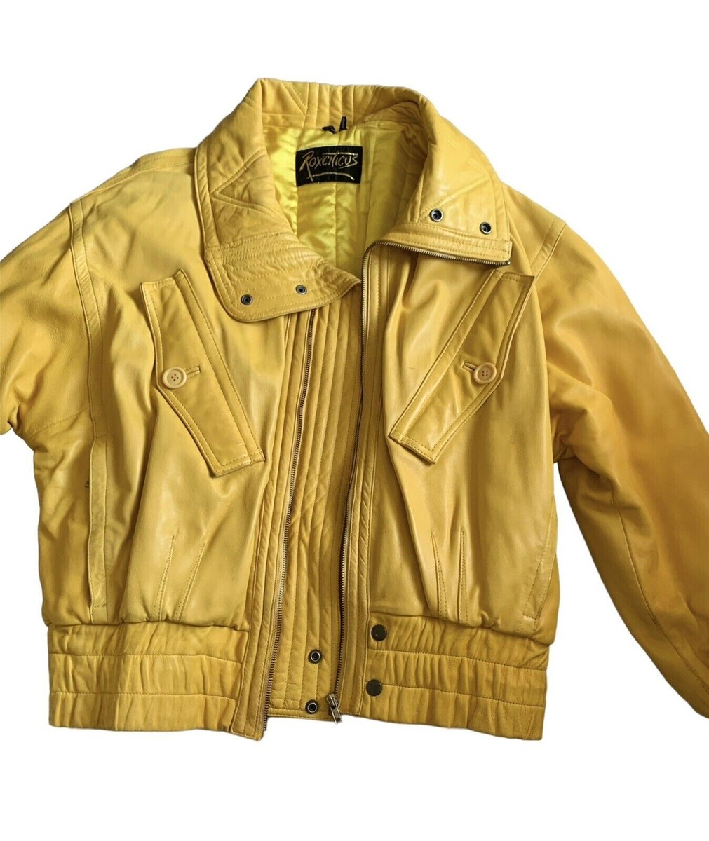 Lambskin Leather Yellow Jacket Vintage 80s/90s Super Soft