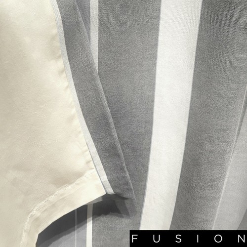 Fusion WHITWORTH STRIPE Grey 100% Cotton Ready Made Eyelet Curtains & Cushions - Picture 32 of 33