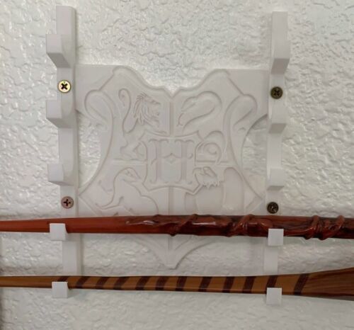 Wall Mount For 5 Harry Potter Wands Display Stand Holder Hogwarts - 10 Colours - Picture 3 of 10