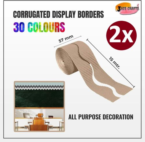 Corrugated Scalloped Border Roll: Classroom wall Decoration Display Pack of 2 - Picture 200 of 247